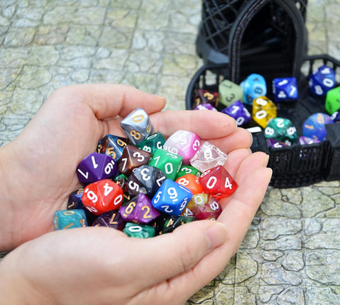 50-Pack D6 D12 D20 6 12 20 (D10, SmartDealsPro Sided Dice Polyhedral Dice with Pouch for DND RPG MTG Table Game Mix