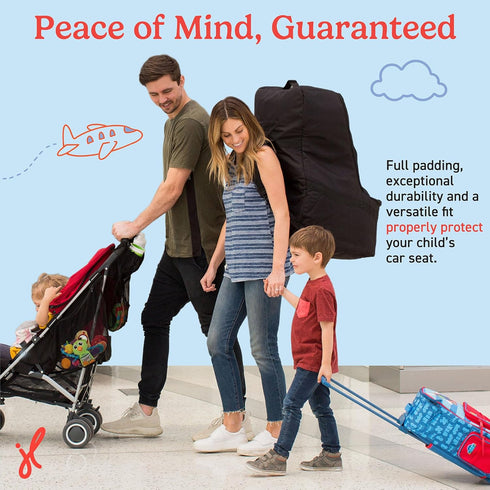 Backpack J.L. Childress Padded Car Seat Bag - Car Seat Travel Bag for Airplane, Cover Fits Most Baby & Infant Carriers