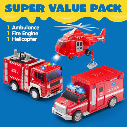 3 4 5 6 7 3-9 JOYIN Toddler Fire Truck Toys for Year Old Boys - Fire Engine, Emergency Vehicle, Kids Firetruck