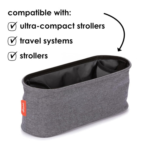 Diono Buggy Buddy Universal Stroller Organizer with Cup Holders, Secure Attachment, Zippered Pockets, Safe & Secure