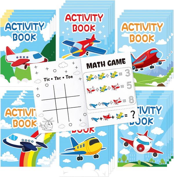 JAPBOR Airplane Party Coloring Books - 24PCS Mini Airplanes Theme Activity Color