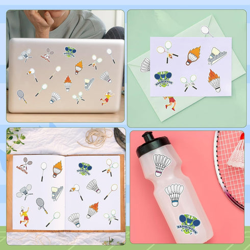 1000 Badminton Sports Sticker Roll - Pcs Badminton Sport Waterproof Vinyl Reusable Laptop Stickers Coloring Book