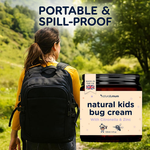 NaturallyMum Natural Bug Cream for Kids & Babies - Skin Soothing Formula with Zinc