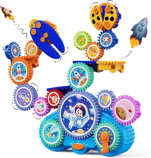 KOKODI Gear Building Toys for Kids, Electric & Manual Construction Set for