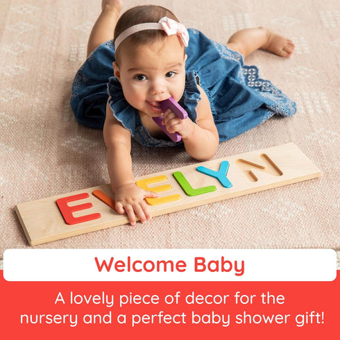 1-3+, 9 Fat Brain Toys Fat Brain Toys Wooden Personalized Name Puzzles for Toddlers Custom Puzzles, Flat Rate up