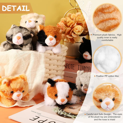 HyDren 16 Pcs Plush Animals Bulk - Assorted Small Stuffed Soft Plush Cat Dog Toys for Classroom, Birthday Party Favors