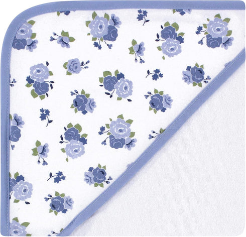 (Pack 2) Luvable Friends Unisex Baby Cotton Terry Hooded Towels, Floral, One Size