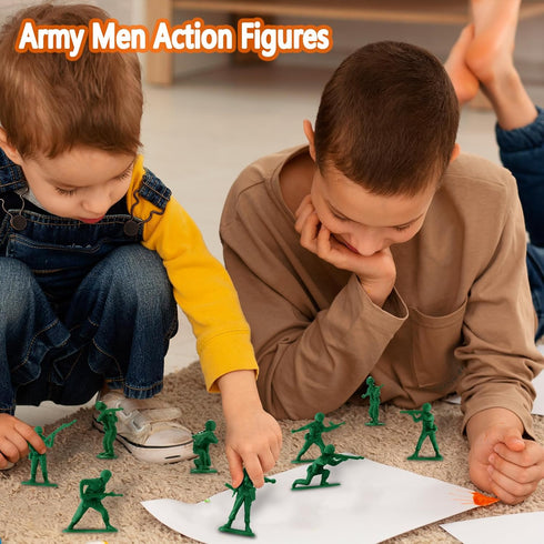 HAPTIME Classic Toy Soldiers Set (50 pcs), Plastic Army Men Action Figures for Creative Play and Learning Adventures
