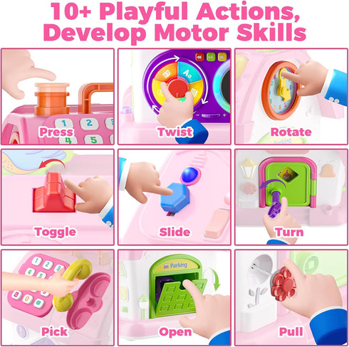 1 1-2 12-18 1 Talkfun Montessori Toy for Year Old Girl Gifts, Musical Bilingual Educational Toddler Toy Age Yr Month