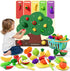 Mimiblooms Play Food Set with Cutting Fruits&Felt Tree Mat, Pretend Food Play Kitchen