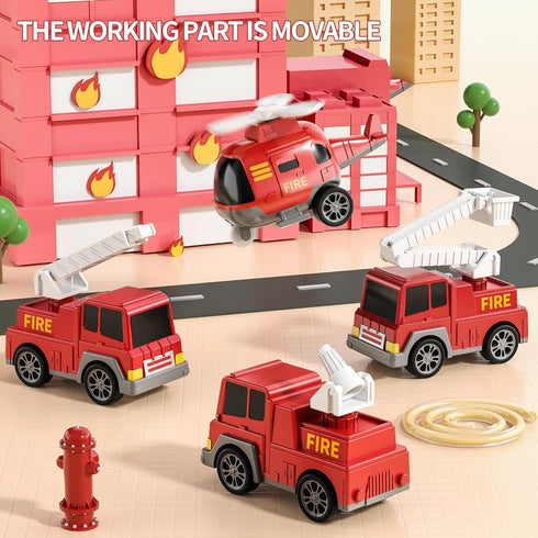 3-5 3 4 5 6 7, Set, 4-6 TEMI Fire Trucks Boy Toys for Toddlers Year Old - Firetruck Toys for Kids Transport Vehicle
