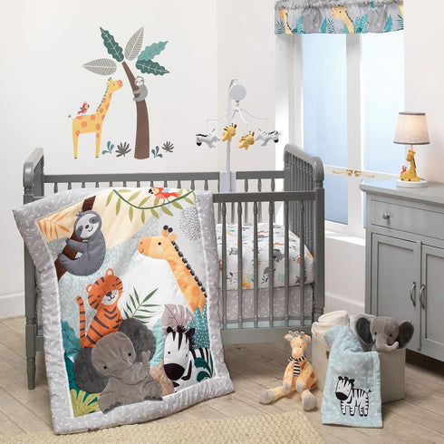 Bedtime Originals Mighty Jungle Fitted Crib Sheet, Multicolor, 52x28 Inch (Pack of 1)