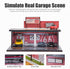 1/64 Scale Parking Garage Scene Model - 2 Layers Hot Wheels Display Case with LED Light for 11 Diecast Cars, Red