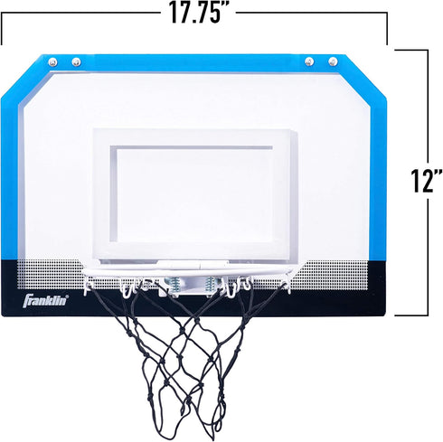Franklin Sports Over the Door Indoor Mini-Basketball Hoop for Kids with Ball and Pump