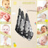SDMKA 3 Pack 11.8 Inch White Flowers Black Baby Washcloths - Muslin Cotton Face Towels for Baby Newborn Girls and Boys