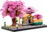 Architecture Japanese Cherry Blossom Tree Flowers Set - Micro Blocks Collectible Building Model Kit with 2 Figures