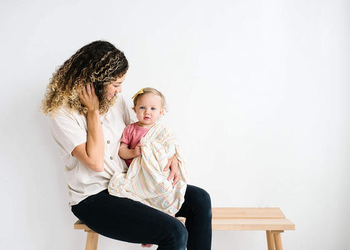 Copper Pearl Large Premium Knit Baby Swaddle Receiving Blanket - Rainee