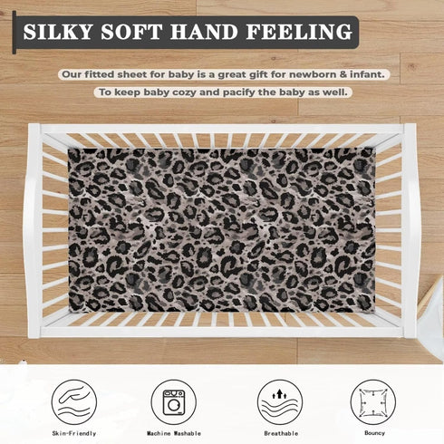 ZDCUSTOM 2 Pack, 52"x28" Cozy 2-Pack Changing Pad Cover for Girls Boys Wild Leopard Print Soft Diaper Change Table
