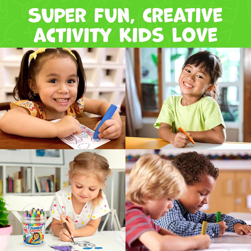 1-3 16pc 4-8 1-3 2-4 Jumbo Crayons For Toddlers - Toddler Crayons For Kids Ages - With Printed & PDF Crayon Color