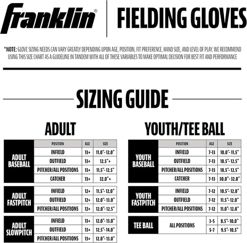 Franklin Sports Kids Baseball Glove + Foam Ball Sets, Meshtek Youth Teeball Gloves for Kids + Toddlers - 9.5" Inch