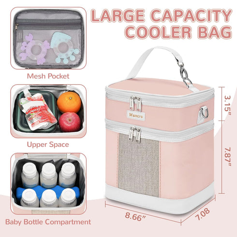 Pack, 6 9 Mancro Breast Milk Cooler Travel Bag with Ice Double Layer Baby Bottle Cooler Bag Fits Bottles Up