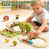 Set 2-4 Set 3 4 5 6 Lehoo Castle Wooden Train for Toddlers - Wooden Train Track for Kids, Farm Animal Train Toys