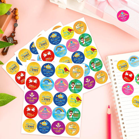 600 Pcs Christian Stickers for Kids, Bible Verse Faith Jesus Stickers for Toddler Art Crafts Supplies