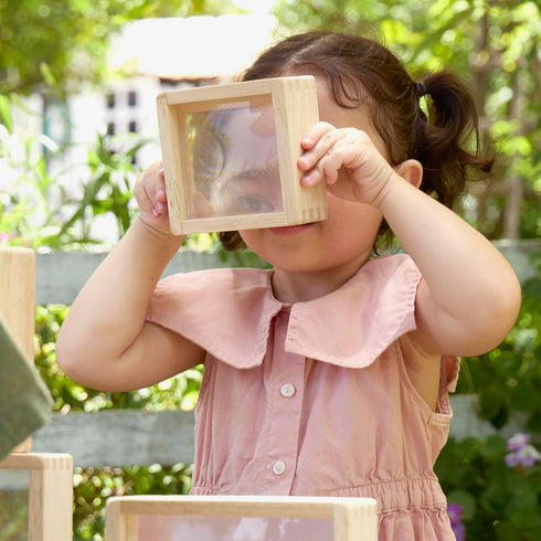 Set Set Guidecraft Magnification Blocks: STEM Building Educational Toy for Kids, Indoor Outdoor Block Play Accessory