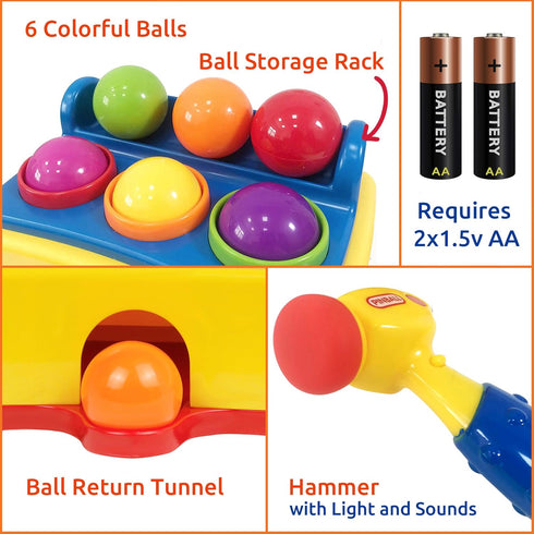 Bambiya Ball Popper Game with Hammer Toy – Fun Lights and Sound Effects – Baby Toy for Kids 3+ Year Old