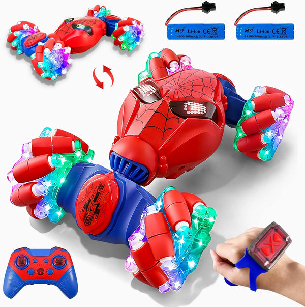 S-pider RC Gesture Sensing Stunt Car Toys for Boys 4-12 Years Old, Drift Hand Control Cars with Light & Music, 360°
