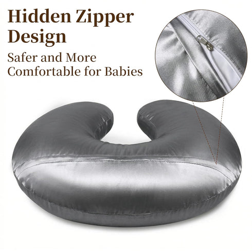 2 Pack Pro Goleem Satin Nursing Pillow Cover Soft Silk Feeling Feeding Pillow Slipcover for Breastfeeding Moms Fits