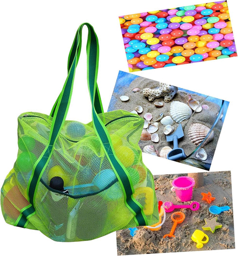 Swimming Leberna Large Beach Bag with Zipper Lightweight Beach Toy Bag Mesh Bag for Pool Sand Toys