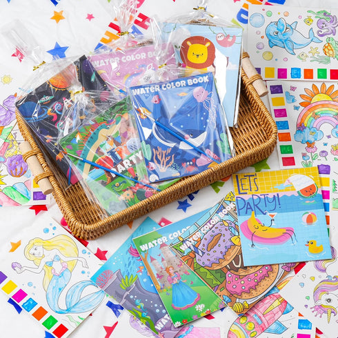 Rotu 4-8 27 Packs 83Pcs Party Favors for Kids Goodie Bags Stuffers for Kids Paint with Water Coloring Books