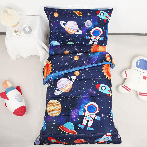 SWESEN Toddler Bedding Set for Boys, Blue Space Toddler Boy Bedding Set,