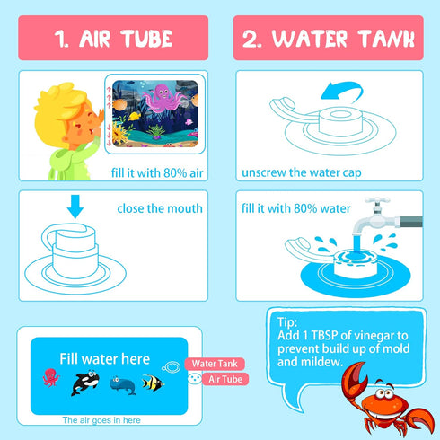 Tummy 012 Inflatable Time Water Mat with Mirror Portable Baby Play Mat for Month Infants, Strengthen Muscles & Promote