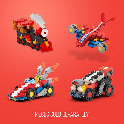 PLUS PLUS Accessory Pack, Gray & Black - 2 Baseplates, 8 Wheels for Construction Building Toy