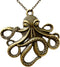 UMBRELLALABORATORY Steampunk Octopus Necklace, Victorian Goth Style Jewelry, Antique Finish Handmade Accessory