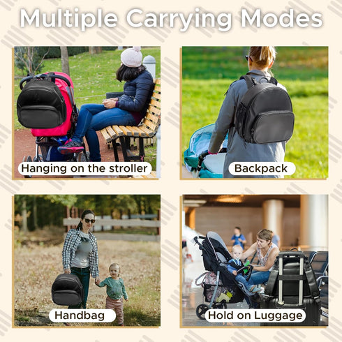 Backpack 180 Backpack 23"*14"Changing 2*Insulated Small Diaper with Opening, Small Diaper Bag with Pad, Pockets