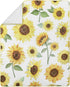 Set 4 Sweet Jojo Designs Yellow, Green and White Sunflower Boho Floral Baby Girl Nursery Crib Bedding - Pieces