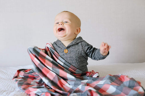 Jack Large Knit Baby Swaddle Blanket by Copper Pearl