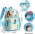 Yusudan Backpack Clear Diaper Bag for Baby Girls Boys, Mom Nappy Changing Bags for Women (Light Blue)