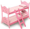 Toy Blossoms and Butterflies Doll Bunk Bed by Badger Basket - Pink with Ladder and Bedding for 20 inch Dolls