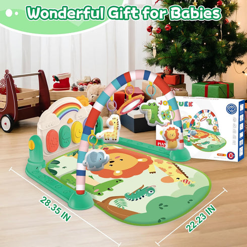 Tummy 0-12 Joryuek Baby Gym & Play Mat, Time & Activity Mat Toys, Infant to Toddler Play Piano Mat, Months (Green)