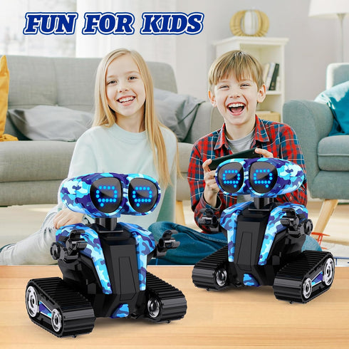 MindPal Robot Toys Rechargeable RC Robots for Kids with LED Eyes Auto-Demonstration Dance & Sing Remote Control Emo