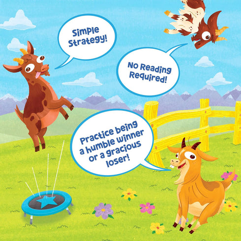 Peaceable Kingdom Bouncin’ Billy Goats Board Game - Family Strategy Game for Kids and Adults