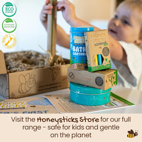 100% 1 (12 Pack Honeysticks Pure Beeswax Crayons Natural, Non Toxic, Safe for Toddlers, Kids and Children, Handmade
