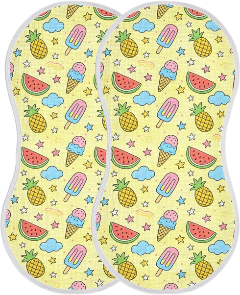 decor gift Summer 4 Pack 22x11in Cotton Large Burp Cloths for Baby Easy Care Pineapple Cute wash Cloths for Unisex