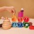 Sorting Stacking Wooden Toys for Toddlers - Bee Hive Montessori Sensory Bin Tools for Early Learning Gift