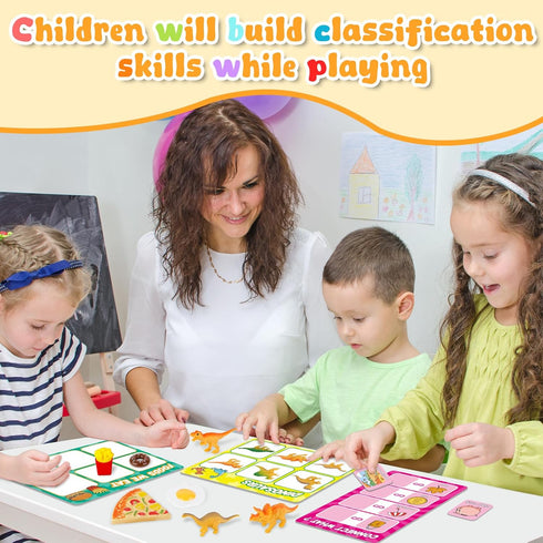 Match Card & Sort Game Set for Toddlers, Montessori Educational Learning Activities for Preschool