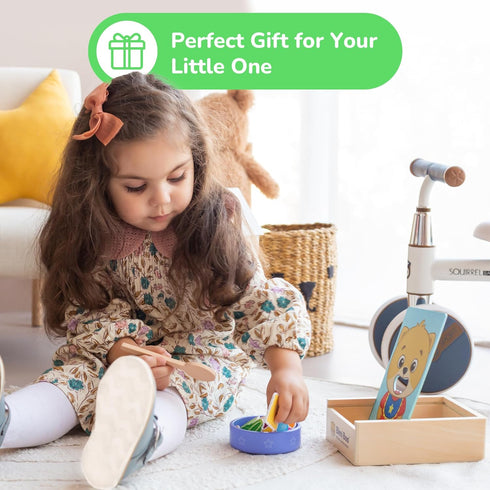 Set 1-4+ (27 Bimi Boo Wooden Feeding Toy - Montessori Pretend Play Food for Toddlers - Fine Motor Skills Scooping Toy